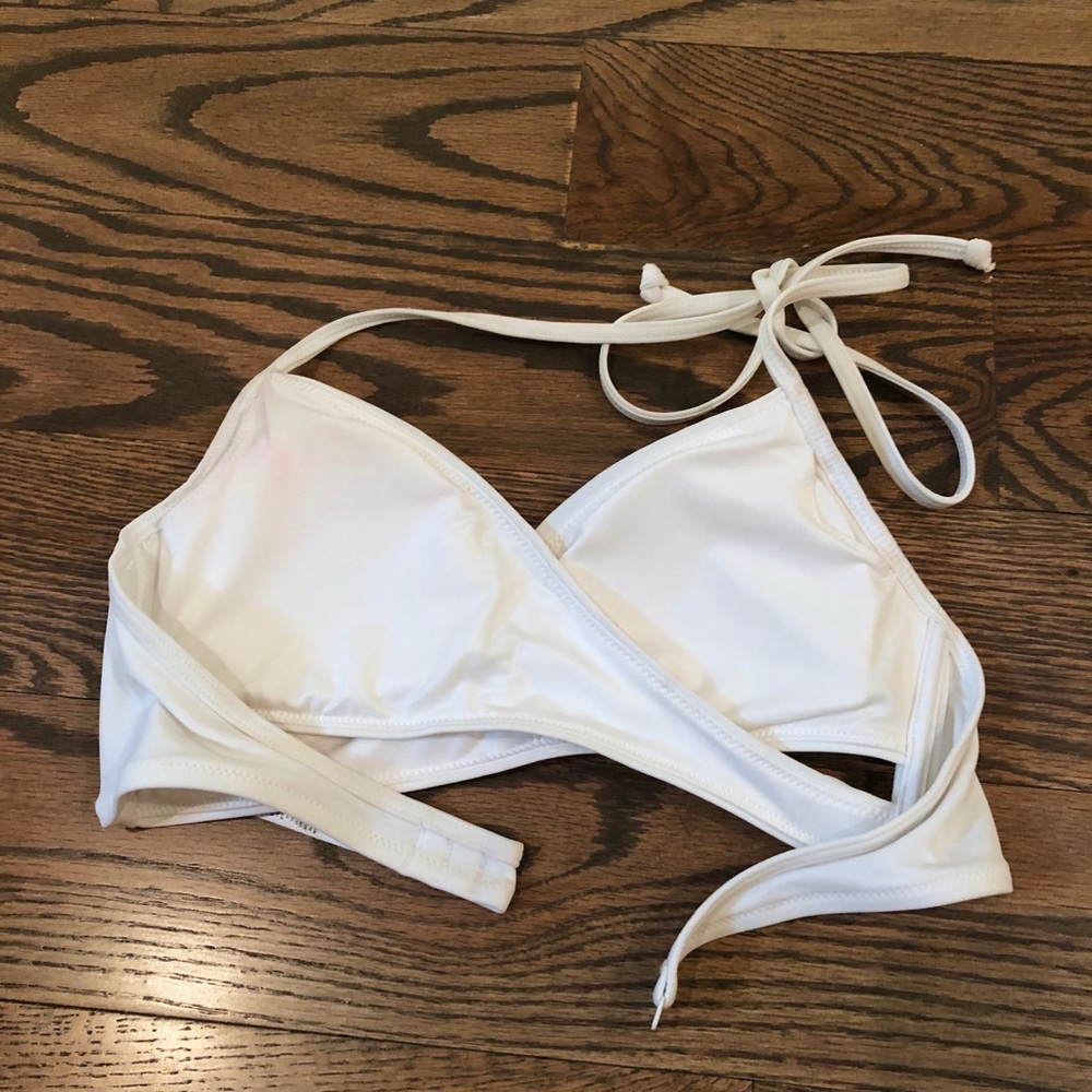 VS PINK White Bikini Top with Gold Sequins - Picture 3 of 5